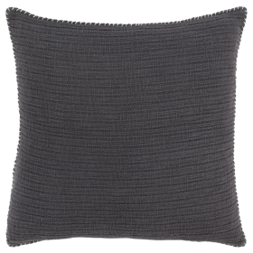 22" Charcoal Striped Cotton Throw Pillow