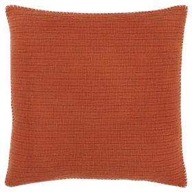 22" Burnt Orange Striped Cotton Decorative Throw Pillow