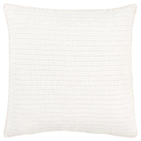 22" White Striped Cotton Decorative Throw Pillow  Slug