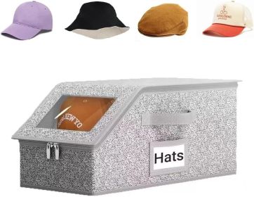 Hat Organizer for Baseball Caps, Hat Storage Holder Container for Closet Hold Up to 12 Caps with Clear Window, Hat Boxes for Home Storage | 1Pcs