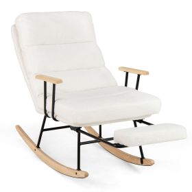 Rocking Chair Teddy Velvet Upholstered Rocking Chair
