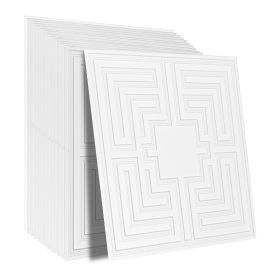 Ceiling Tiles, 12-Pack 24 x 24 in, Drop Ceiling Tiles Premium PVC Sheet, Easy Installation/ Cutting Plastic Glue-up Ceiling Tile
