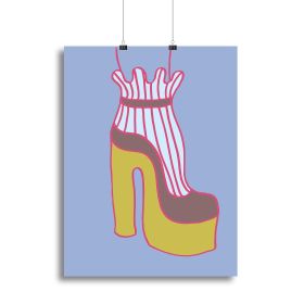 Yellow Heel Blue Canvas Print or Poster (Type: Standard Framed Canvas Print, size: 16" x 12" / 42cm x 30cm approx)